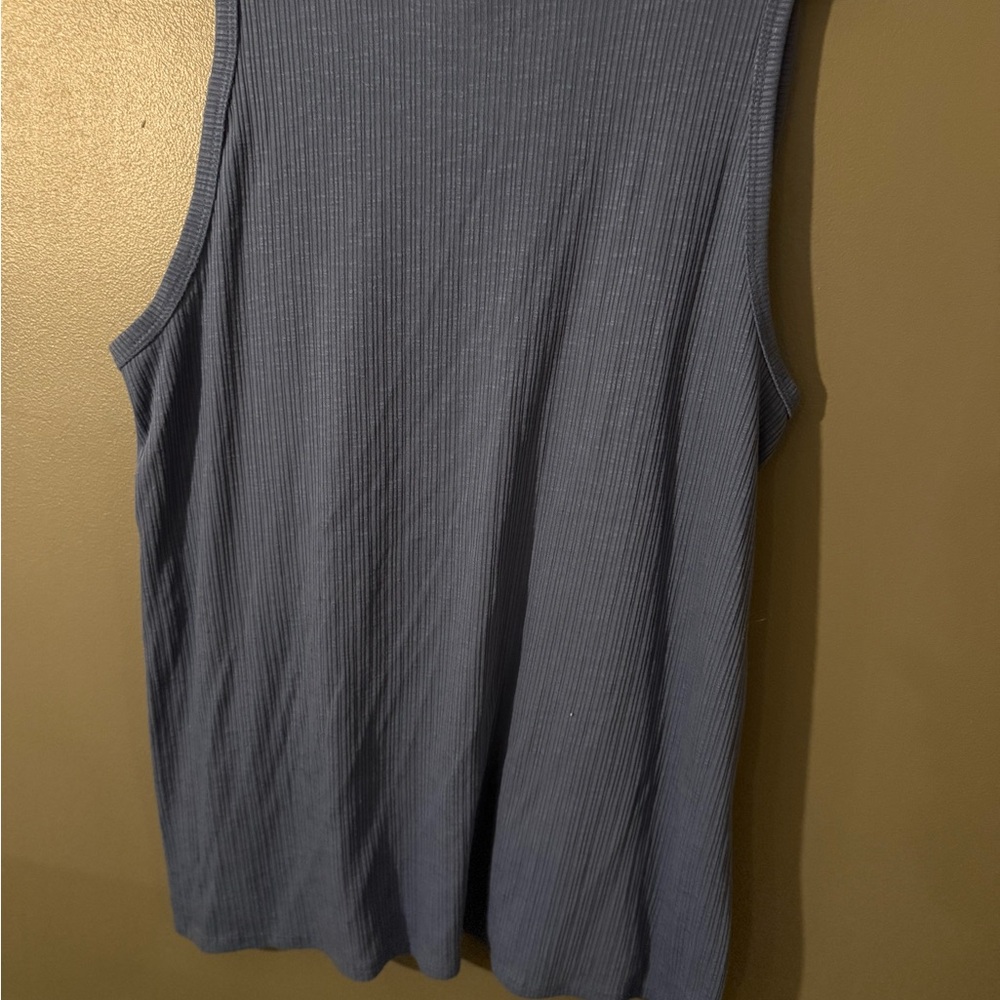 Old Navy Luxe Ribbed Sleeveless Top, Blue- Size L - Picture 3 of 4